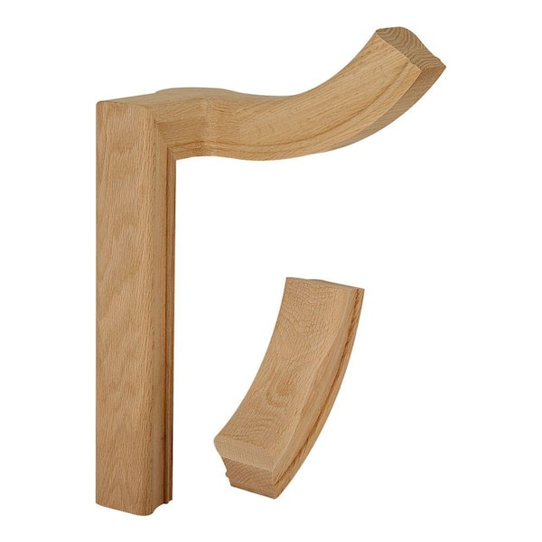 EVERMARK Stair Parts 7265 Unfinished Red Oak 90° Right-Hand 2-Rise Gooseneck Handrail Fitting