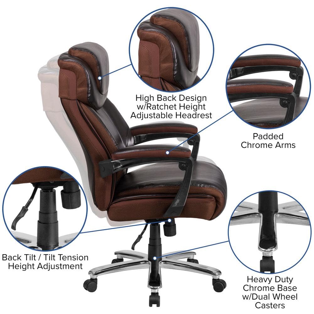 Esmeralda High-Back Brown LeatherSoft Executive Swivel Chair