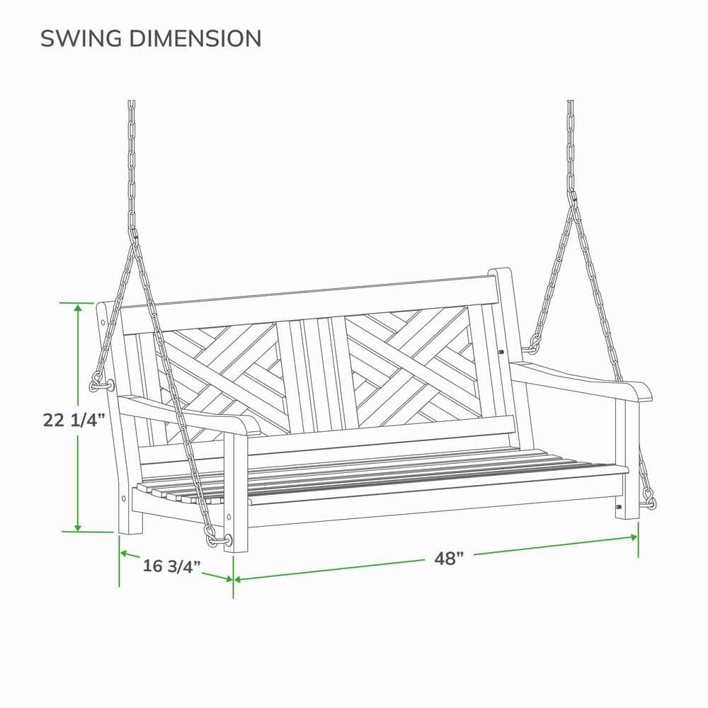 Isla Natural Teak Wood Chippendale Porch Swing