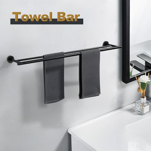36 in. Stainless Steel Double Towel Bars for Bathroom, Wall Mount Towel Holder in Oil Rubbed Bronze