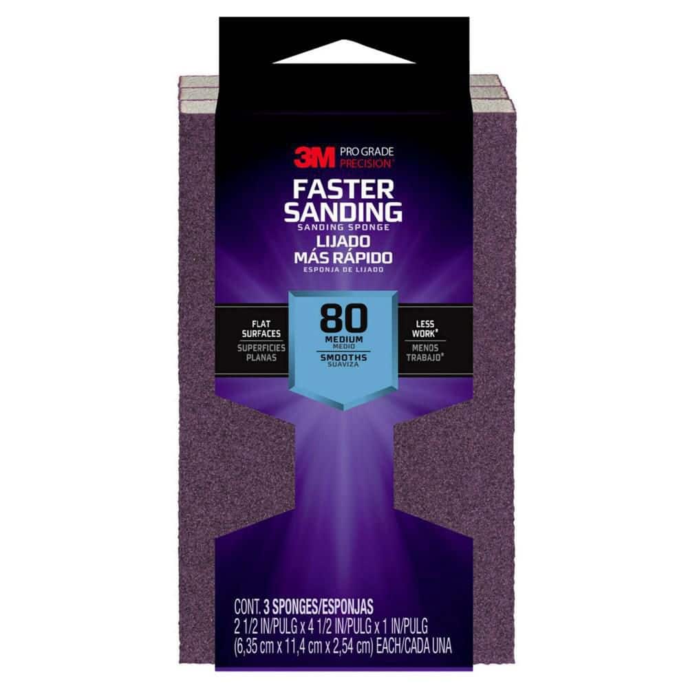 Pro Grade Precision 2.5 in. x 4.5 in. x 1 in. 80 Grit Faster Sanding Block 