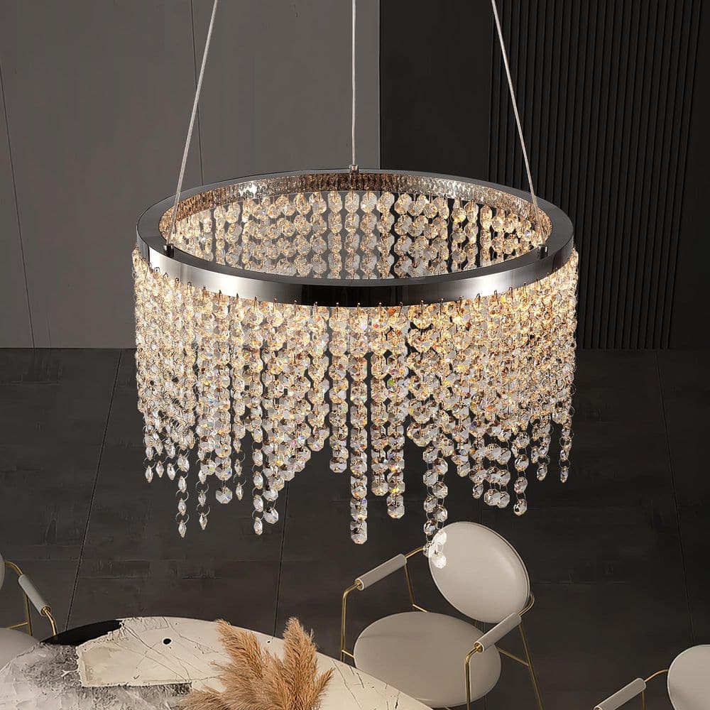16 In 1-Light Luxury silver Crystal Chandelier Ceiling Lighting for Living Room Dining Room Luxury Spaces and Bedroom price history on PriceWatchPro