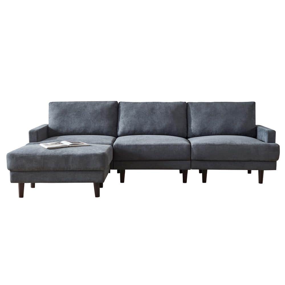 bøn Medfølelse Svække Reviews for Z-joyee 104.6 in. Square Arm Polyester Fabric Modern L-Shaped  3-Seater Sofa with Ottoman in Dark Gray | Pg 1 - The Home Depot