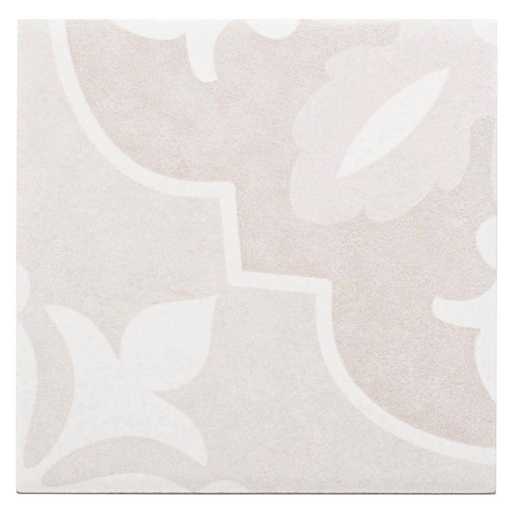 Villardo Beige Matte 6x6 Porcelain Patterned Tile