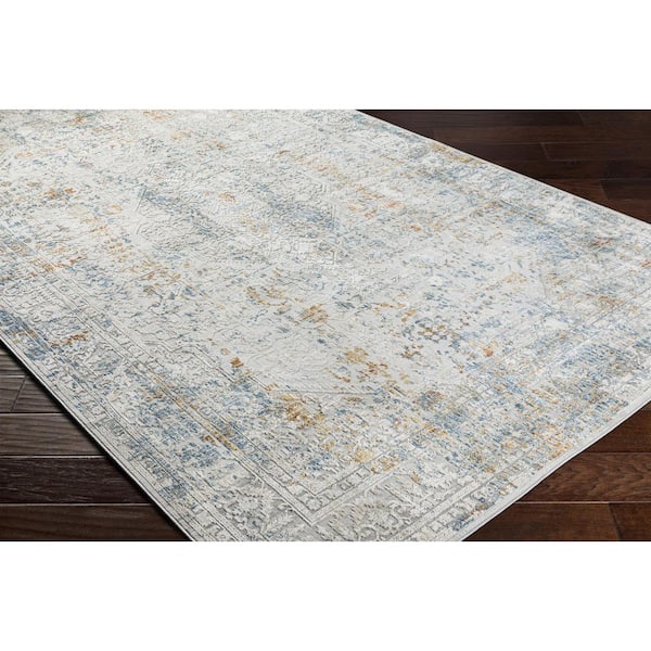 Carmel Blue Traditional Abstract 6 ft. 7 in. x 9 ft. 6 in. Area Rug