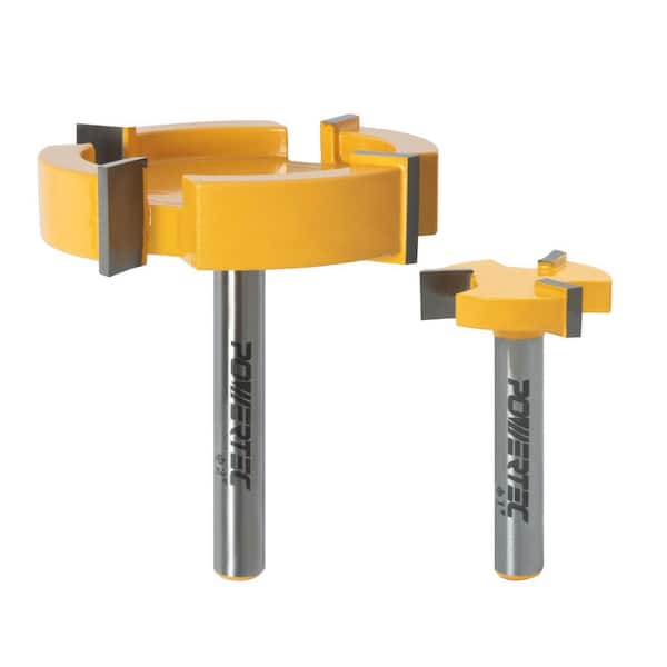 1/4 in. Shank x 1 in. & 2 in. Cutting Dia. Slab Flattening Router Bits Set, Woodworking Surfacing Bits Set (2-Pack)