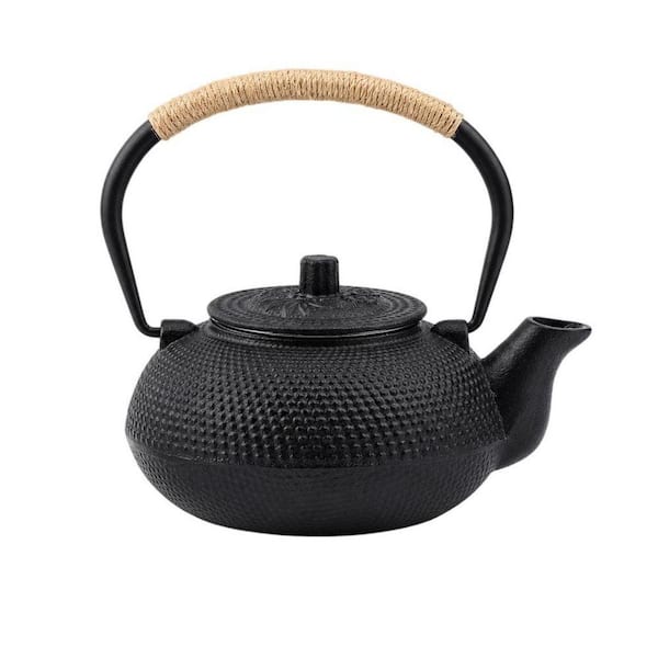 Japanese Tetsubin Cast Iron 22 oz. 4-Cup Tea Pot with Stainless Steel Infuser for Stovetop, Enameled Interior