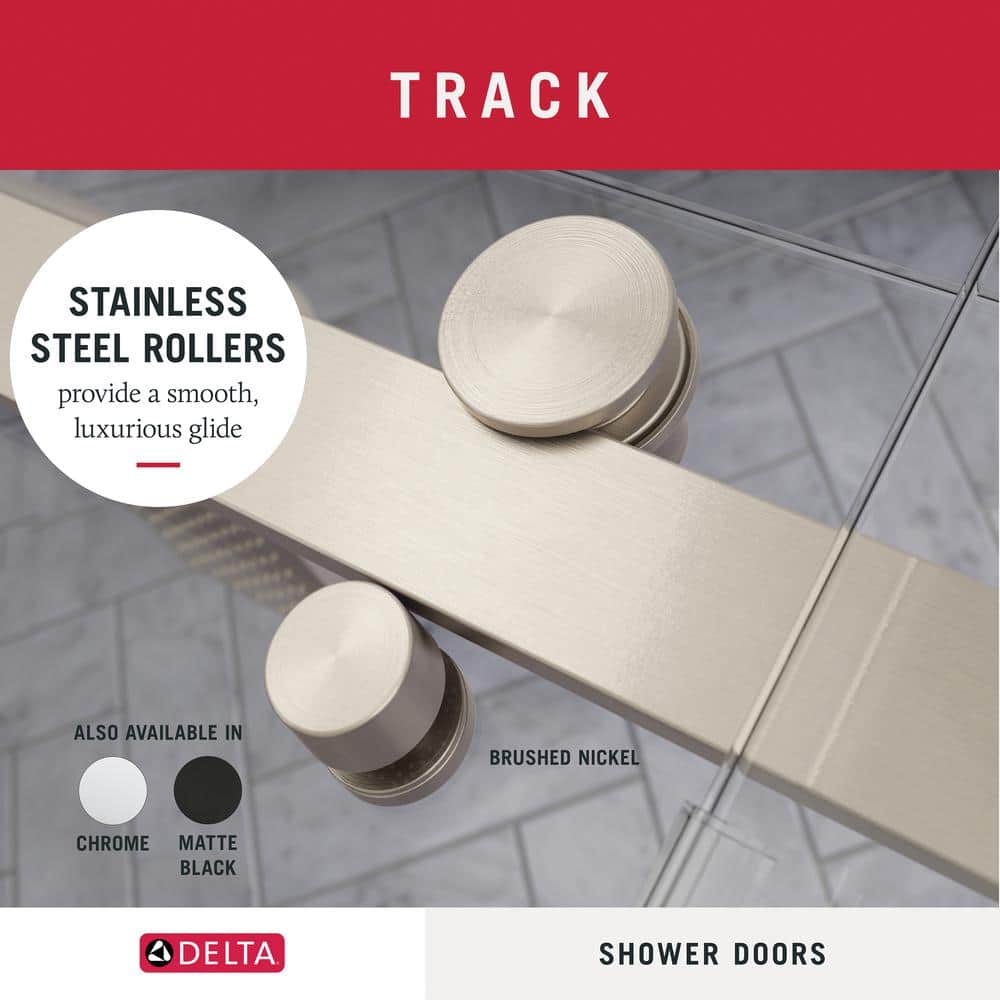 Delta Commix 60" x 76" Frameless Nickel Sliding Shower Door