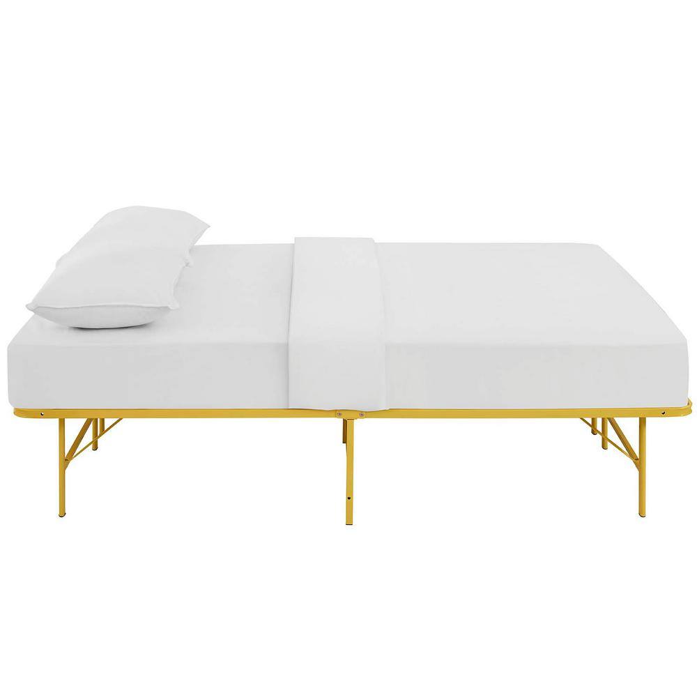 Horizon Full Yellow Stainless Steel Metal Bed Frame with Slats