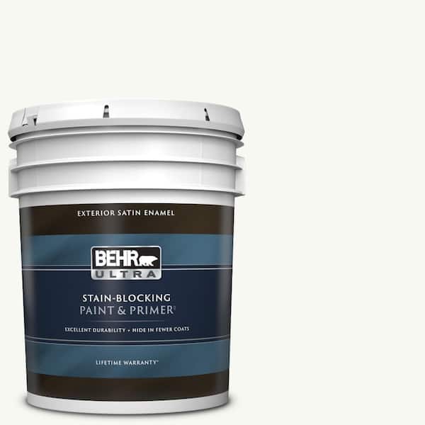 BEHR ULTRA 5 gal. #PPU18-06 Ultra Pure White Satin Enamel Exterior Paint & Primer
