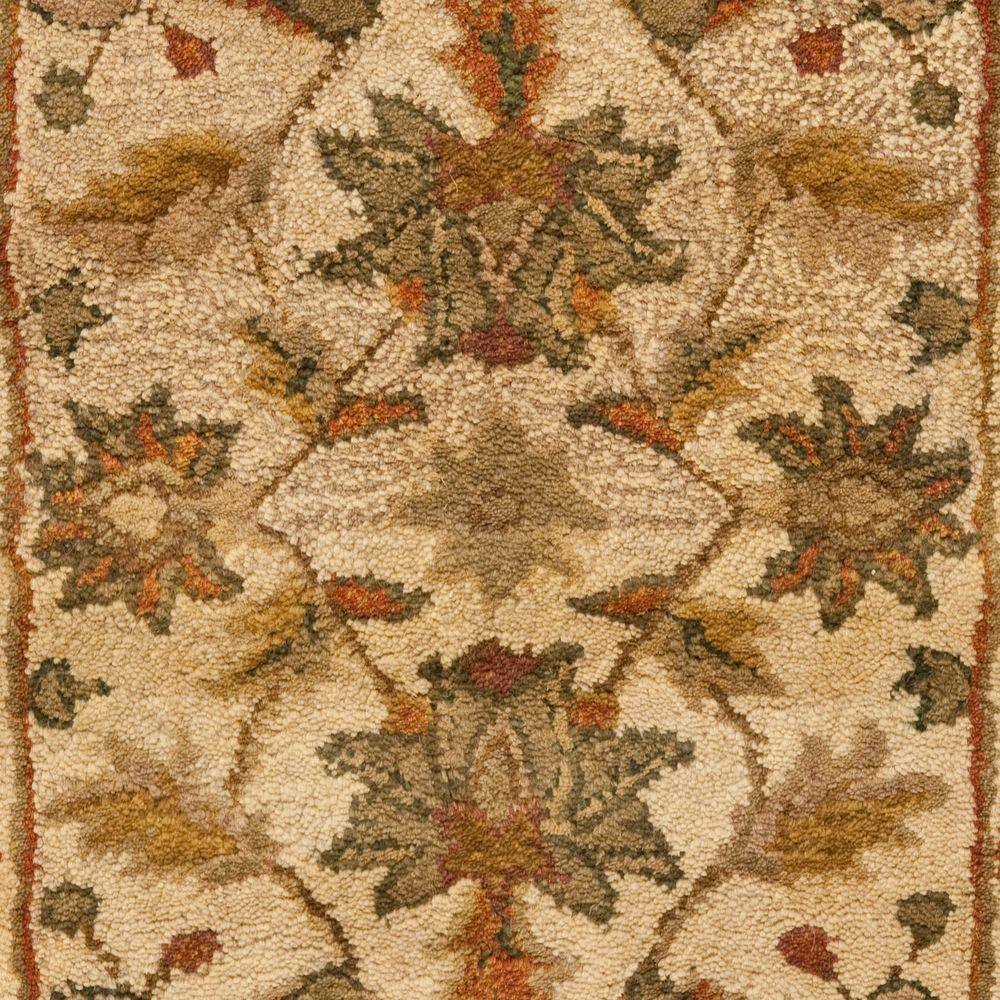 Gold and Beige Hand-Tufted Wool Floral Area Rug 2' x 3'