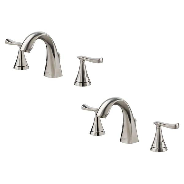 American Standard Chatfield 8 in. Widespread 2-Handle Bathroom Faucet in Brushed Nickel (Set of 2)