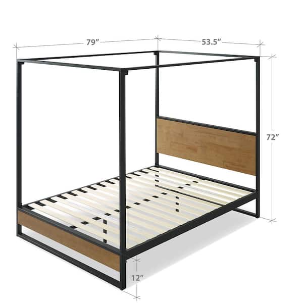 Full Canopy Platform Bed Frame, Wood Canopy Bed Frame Full Size