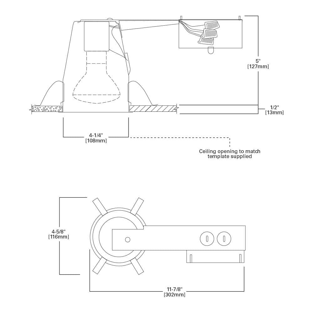 4" White Steel Recessed Lighting Housing for Remodel