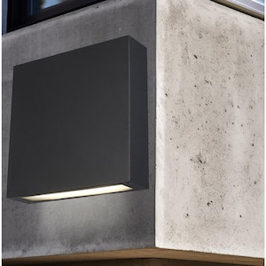 Celestia Black Integrated LED Outdoor Wall Light Fixture