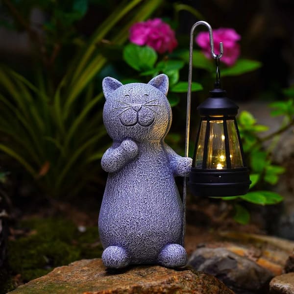 Solar Cat Garden Decor Statues L0BCFVC8X7 - The Home Depot