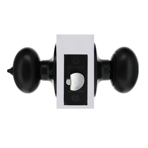 Defiant - Oval Matte Black Keyed Entry Door Knob