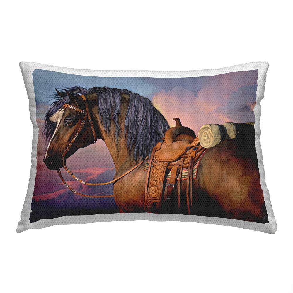 Cowboy's Pride Horse Purple Rectangular Outdoor Throw Pillow price history on PriceWatchPro