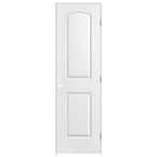 28 in. x 80 in. Roman 2-Panel Round Top Left-Handed Hollow-Core Smooth Primed Composite Single Prehung Interior Door