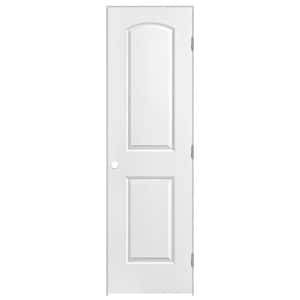 28 in. x 80 in. Roman 2-Panel Round Top Left-Handed Hollow-Core Smooth Primed Composite Single Prehung Interior Door