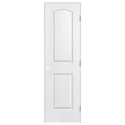 Masonite 30 In. X 80 In. Roman 2-Panel Round Top Primed Whited Hollow ...