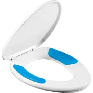 TruComfort with Flex Inserts Elongated Plastic Closed Front Toilet Seat in White Removes for Easy Cleaning Never Loosens