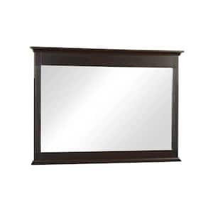 46 in. W x 32 in. H Rectangular Tri Fold Wood Framed Wall Bathroom Vanity Mirror in Espresso