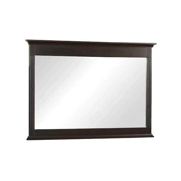 Home Decorators Collection 46 in. W x 32 in. H Rectangular Wood Framed Wall Bathroom Vanity Mirror in Espresso