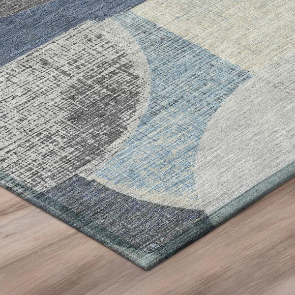 Chantille Machine Washable Indoor/Outdoor Abstract ACN3059 Navy 8 ft. x 10 ft. Area Rug