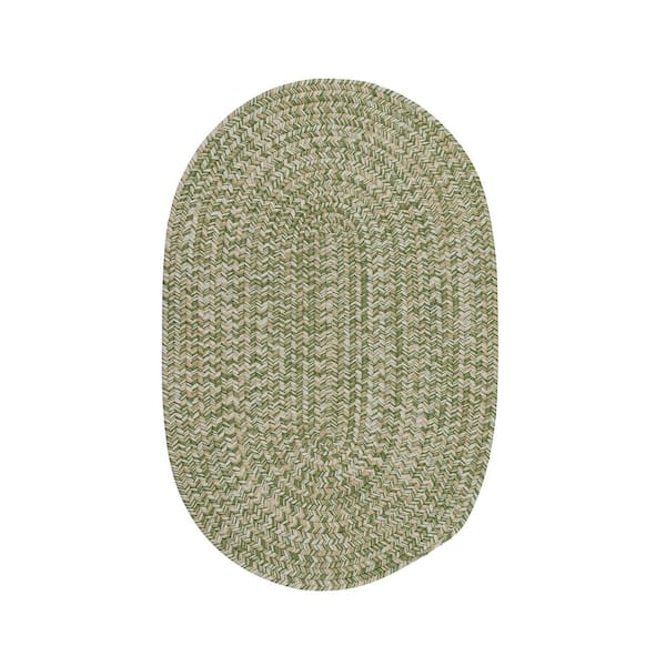 Carrington Tweed Green 3 ft. x 5 ft. Oval Indoor/Outdoor Area Rug