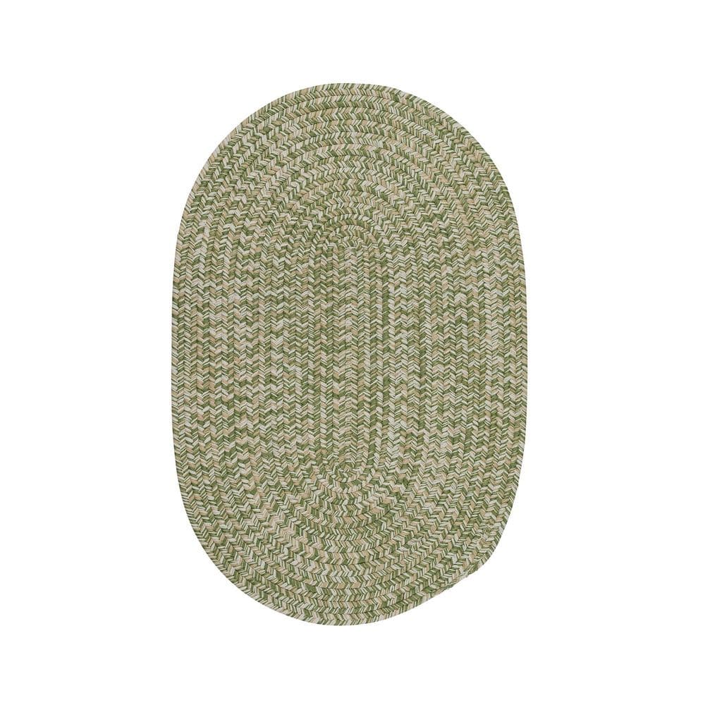 Carrington Tweed Green 7 ft. x 9 ft. Oval Indoor/Outdoor Area Rug