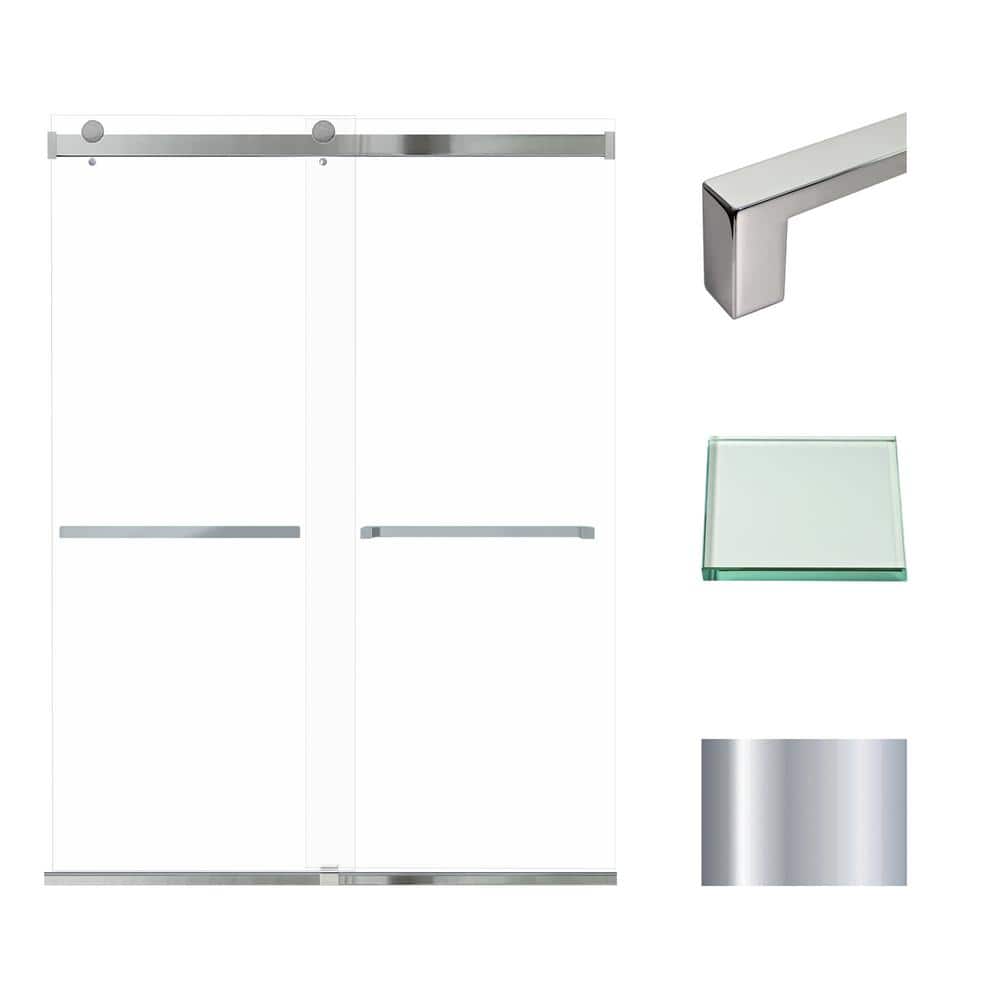 Brianna 60" x 80" Frameless Sliding Shower Door in Polished Chrome