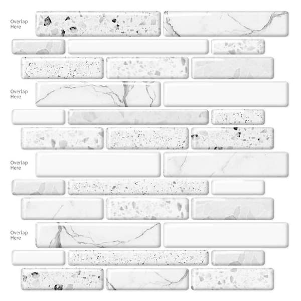 null 12 in. x 12 in. Vinyl Peel and Stick Tile 10-Sheets Self-Adhesive Wall Tile Stone Design (9.5 sq. ft./Box)