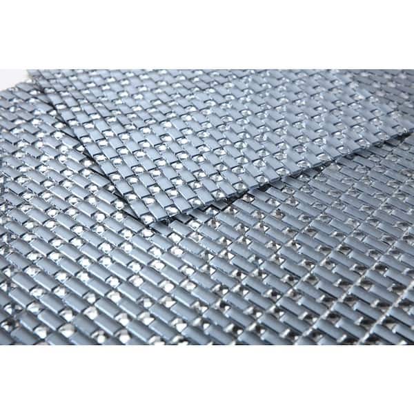 Artistic Jewels Blue Diamond 12 in. x 12 in. Decorative Brick Mosaic Frosted Glass Wall Tile (1 sq.ft/Each)