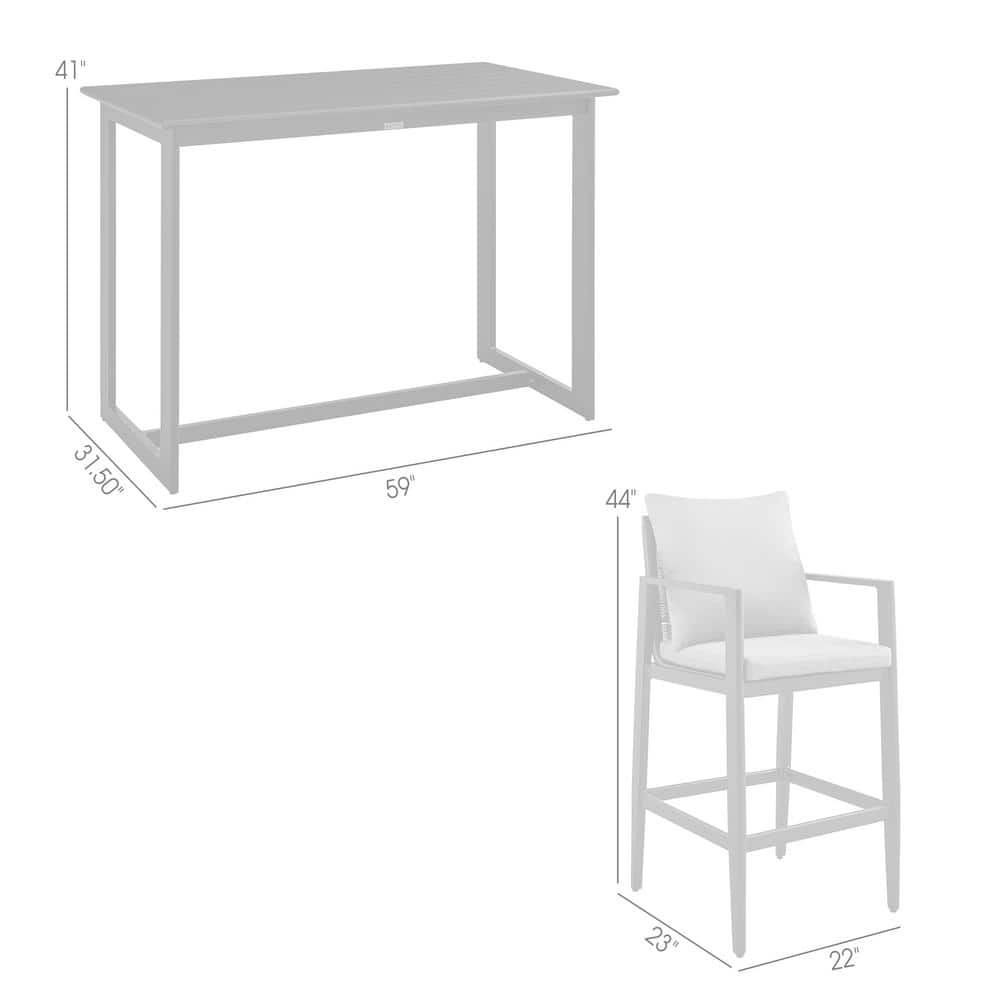Grand Black Aluminum and Wicker 5-Piece Outdoor Bar Set