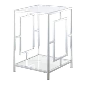 Town Square Clear Glass and Chrome End Table