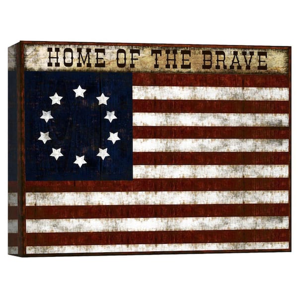 PTM Images 12 in. x 10 in. ''HOME OF THE BRAVE'' Canvas Wall Art