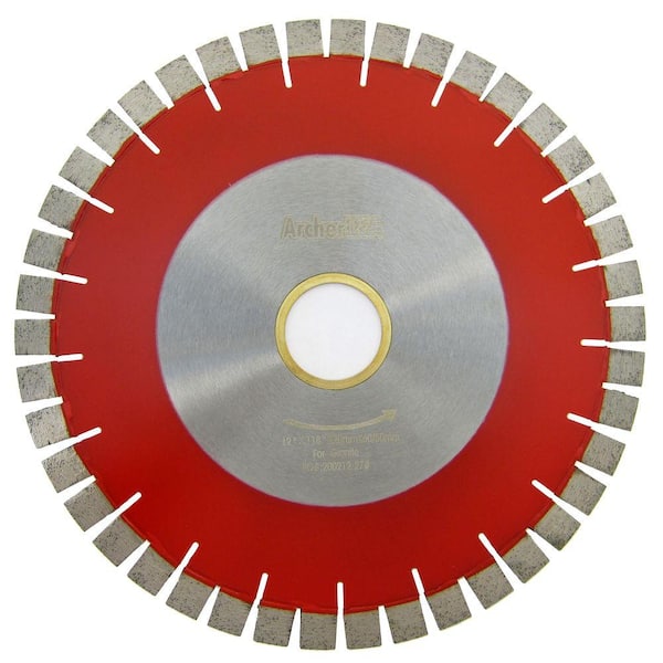 Archer USA 12 in. Bridge Saw Blade with V-Shaped Segment for Granite Cutting