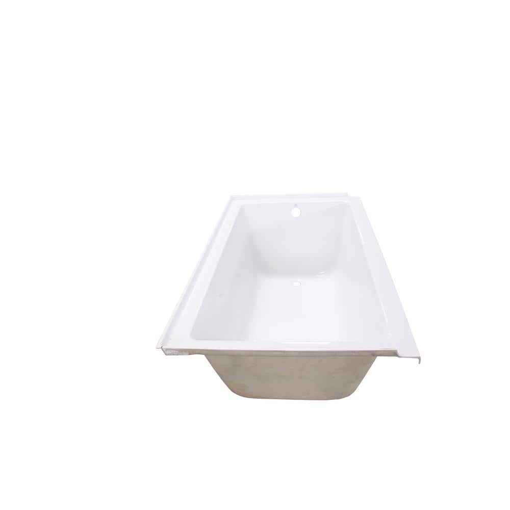 Calli 5 ft. Acrylic Rectangular Drop-in Right-Hand Drain Bathtub in White