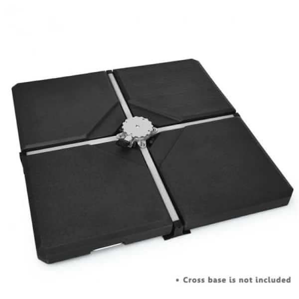 ITOPFOX 18 lbs. Outdoor Square PE Patio Umbrella Base for Garden Pool with 4 Rustproof Galvanized Pins in Black (4-Piece)