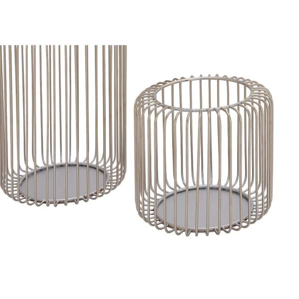 Silver Metal Cage Style Decorative Candle Lantern (Set of 3)