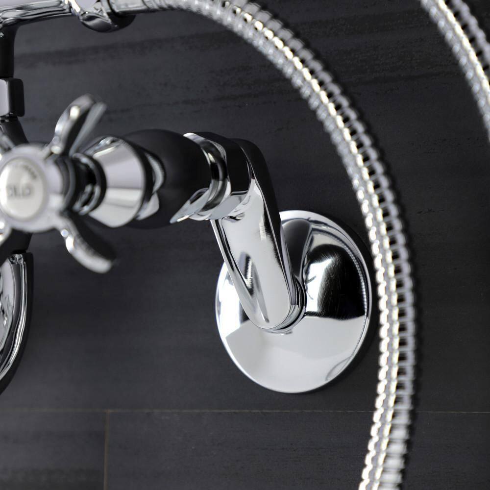 Polished Chrome Wall Mount Clawfoot Tub Faucet with Hand Shower