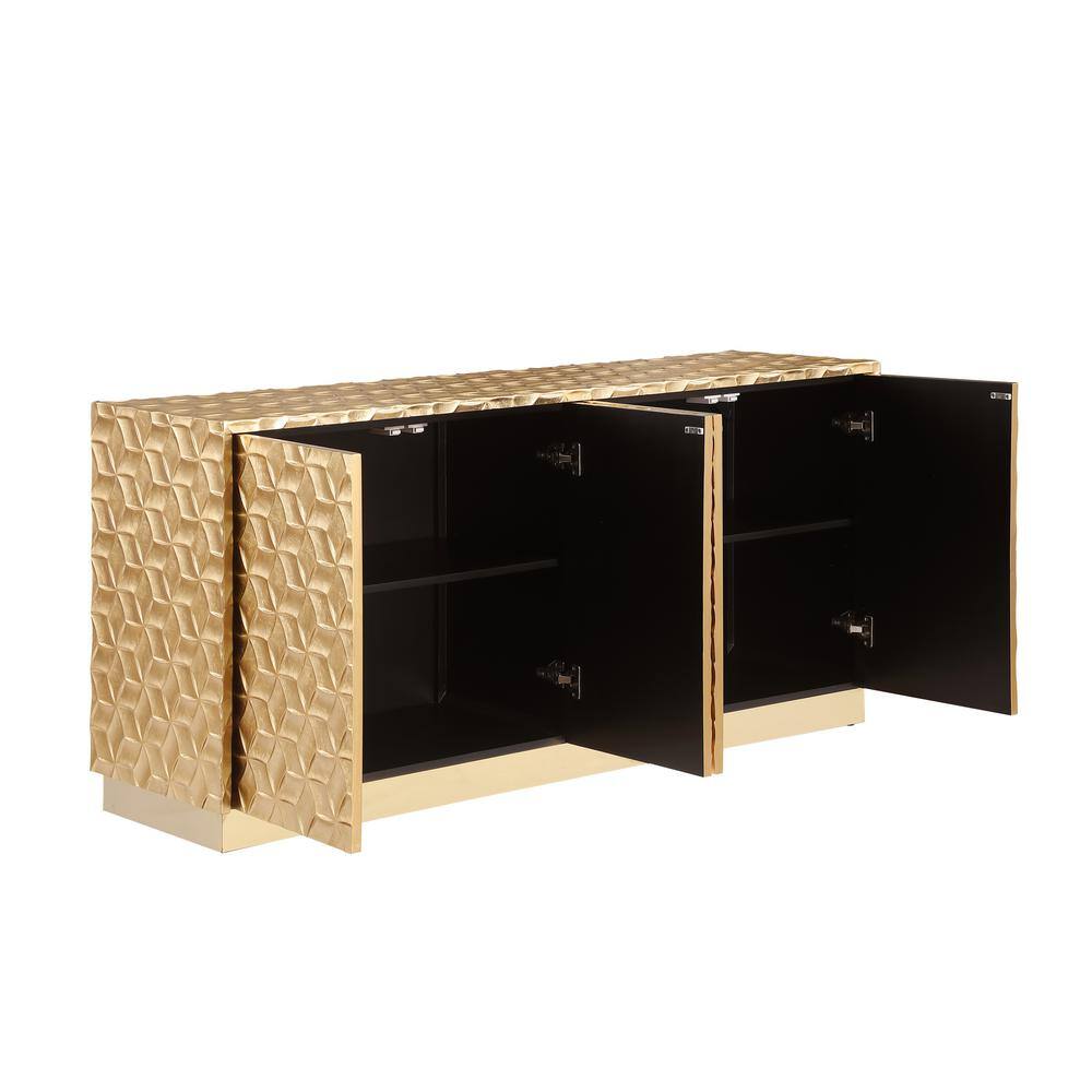Genova 65'' Gold Metallic Sheen Sideboard