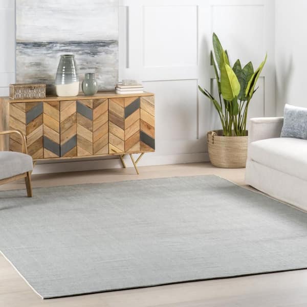 Alira Solid Grey 9.6 ft. x 13.6 ft. Outdoor Area Rug