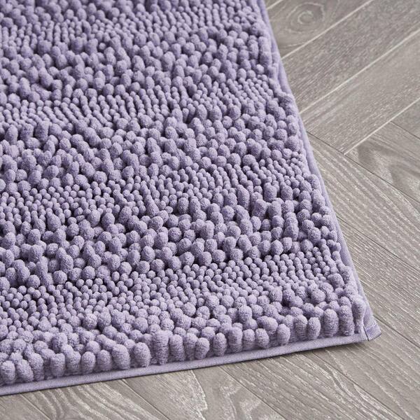 Laura Ashley Non-Slip Astor Chenille Purple 20 in. x 34 in