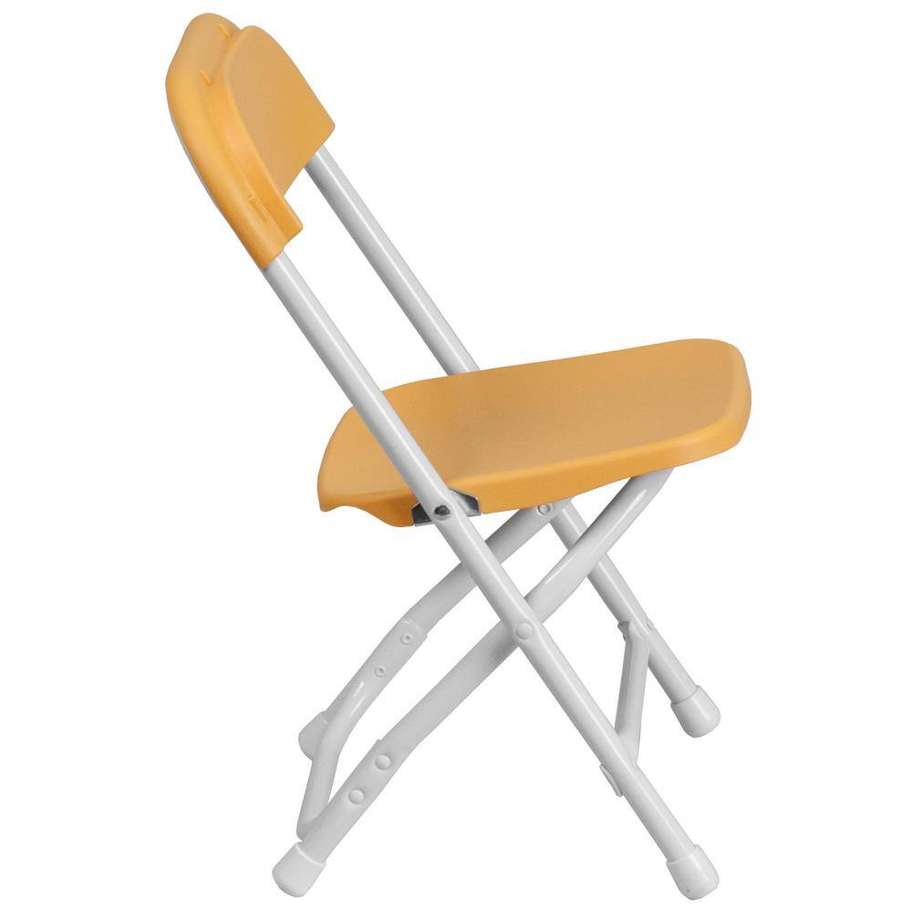 Kids Yellow Plastic and Metal Folding Chair