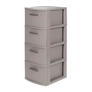 12.6 in. W x 31.5 in. H x 15 in. D Taupe Resin 4-Drawer Storage Cabinet