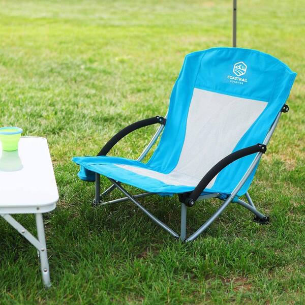 low beach chair with cup holder