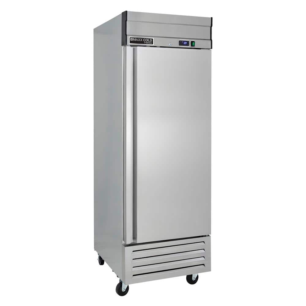 V-Series 1 Solid Door Reach-In Refrigerator, Bottom Mount, 27-Watt, 19 cu. ft. Capacity, in Stainless Steel
