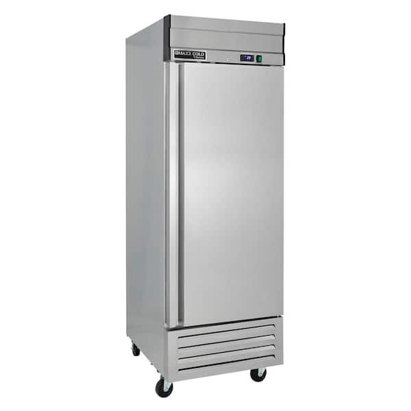 Unbranded V-Series 1 Solid Door Reach-In Refrigerator, Bottom Mount, 27-Watt, 19 cu. ft. Capacity, in Stainless Steel